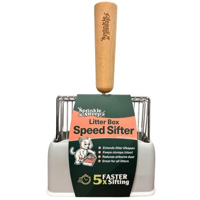 SPRINKLE & SWEEP Metal Cat Litter Scoop & Speed Sifter