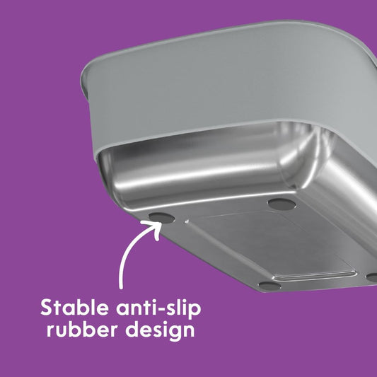 LITTER GENIE Platinum Cat Litter Stainless Steel Box - Grey