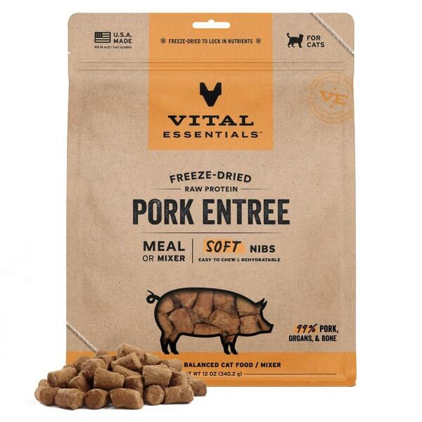 Vital essentials FD Raw Pork Entree & Mixer SoftNibs 12OZ | Cat