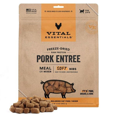 Vital essentials FD Raw Pork Entree & Mixer SoftNibs 12OZ | Cat