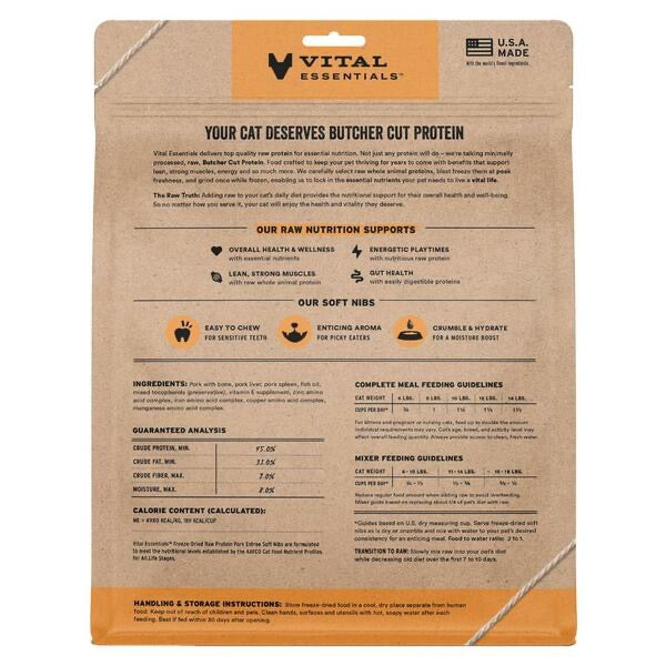 Vital essentials FD Raw Pork Entree & Mixer SoftNibs 12OZ | Cat