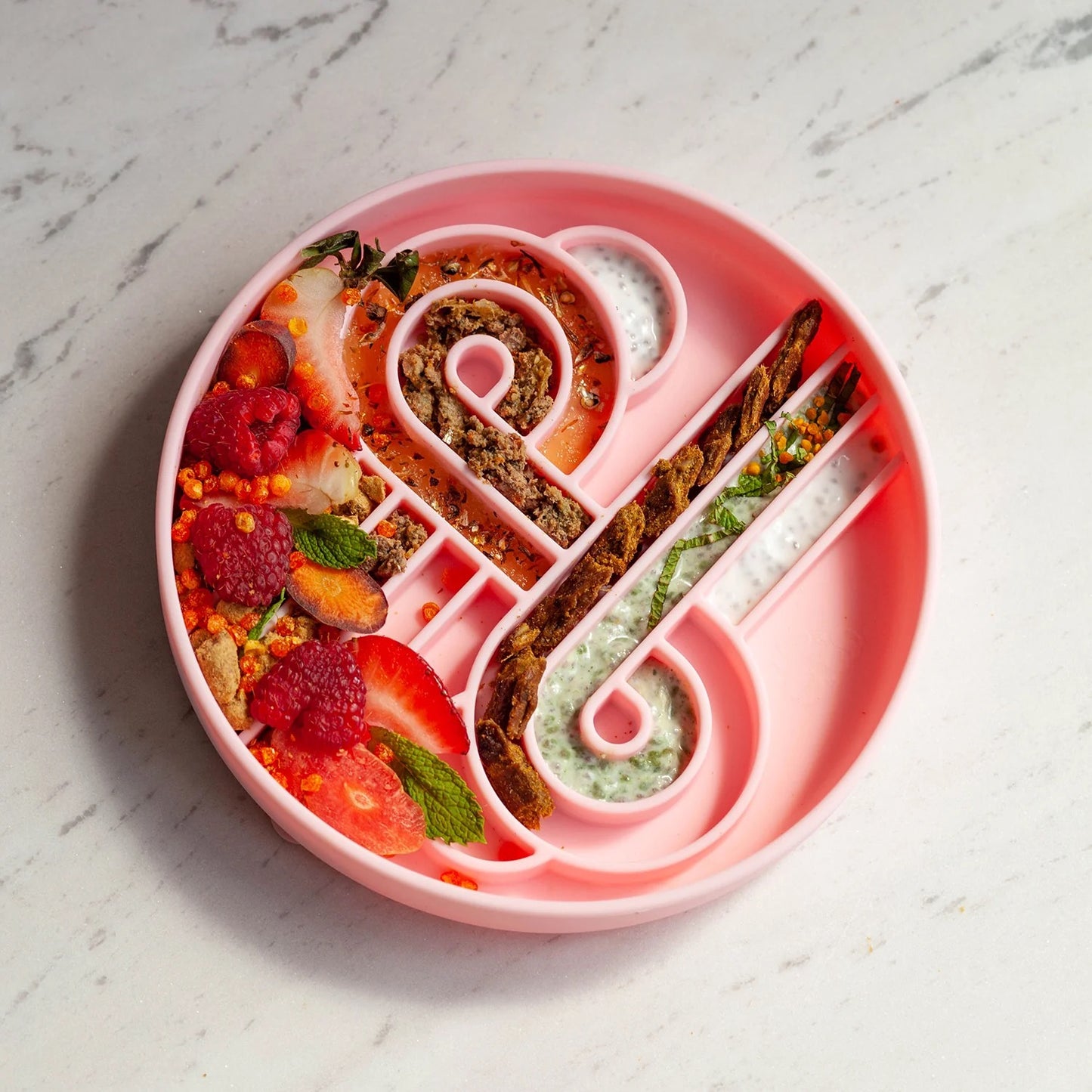 OLLIE B. GOOD zoomies slow feeder bowl | strawberry