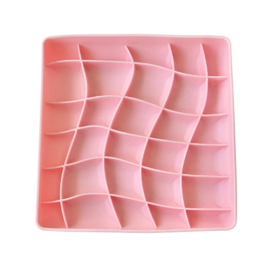 OLLIE B. GOOD wavies slow feeder bowl | strawberry
