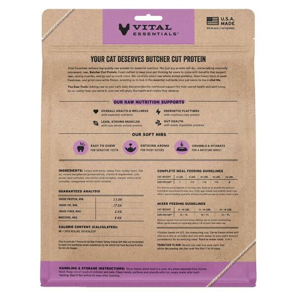 Vital essentials FD Raw Turkey Entree & Mixer SoftNibs 12OZ | Cat