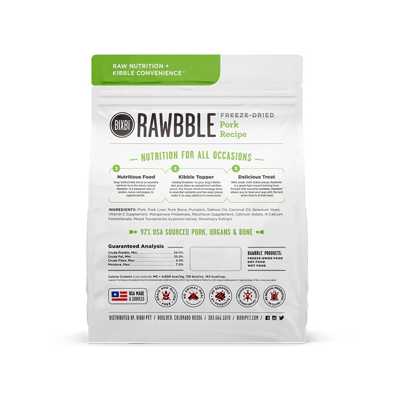 BIXBI - Dog - Freeze-Dried - Rawbble - Pork