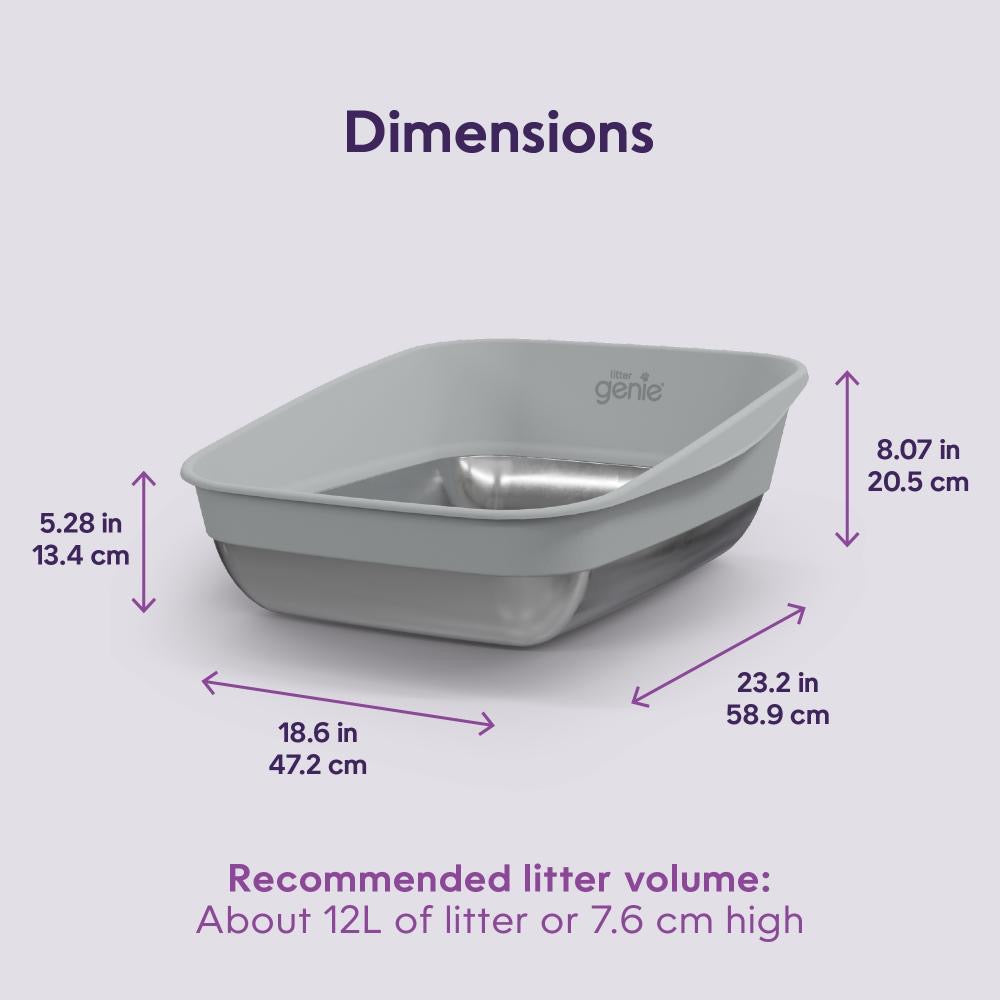 LITTER GENIE Platinum Cat Litter Stainless Steel Box - Grey