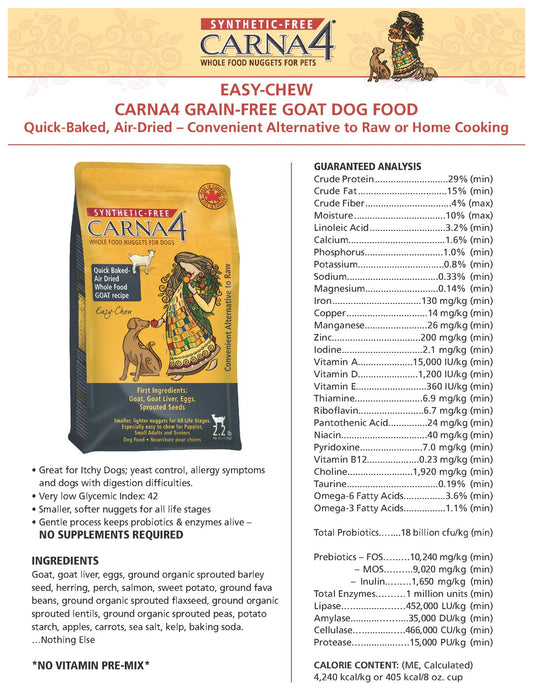Carna4 - Dog - Goat Formula - Easy Chew 5lb