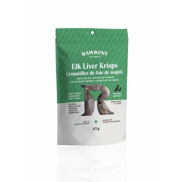 RAWBONE Pet Grass Fed Elk Liver Krisps 65GM