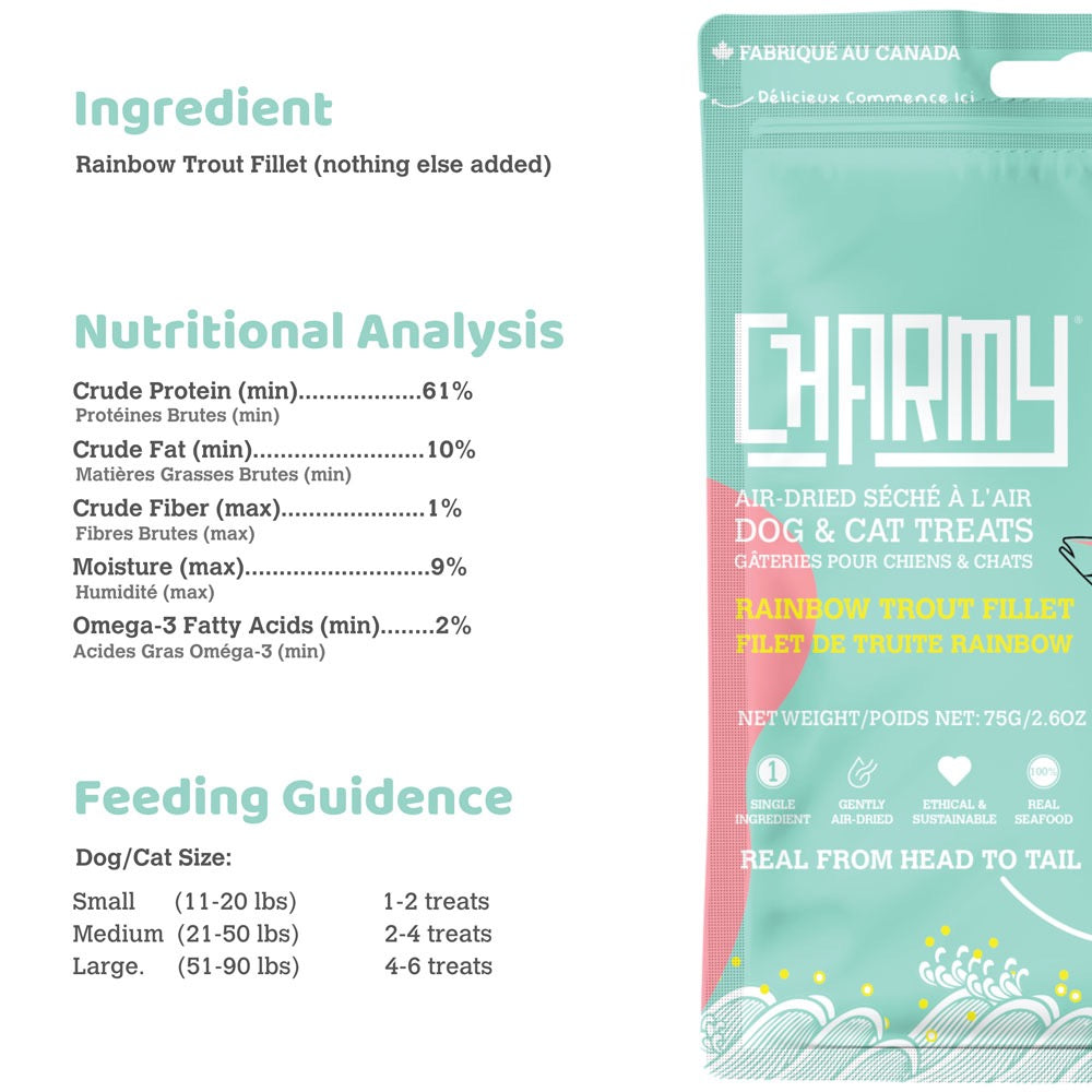 CHARMY PET Dog & Cat Treat Rainbow Trout Filet 75g