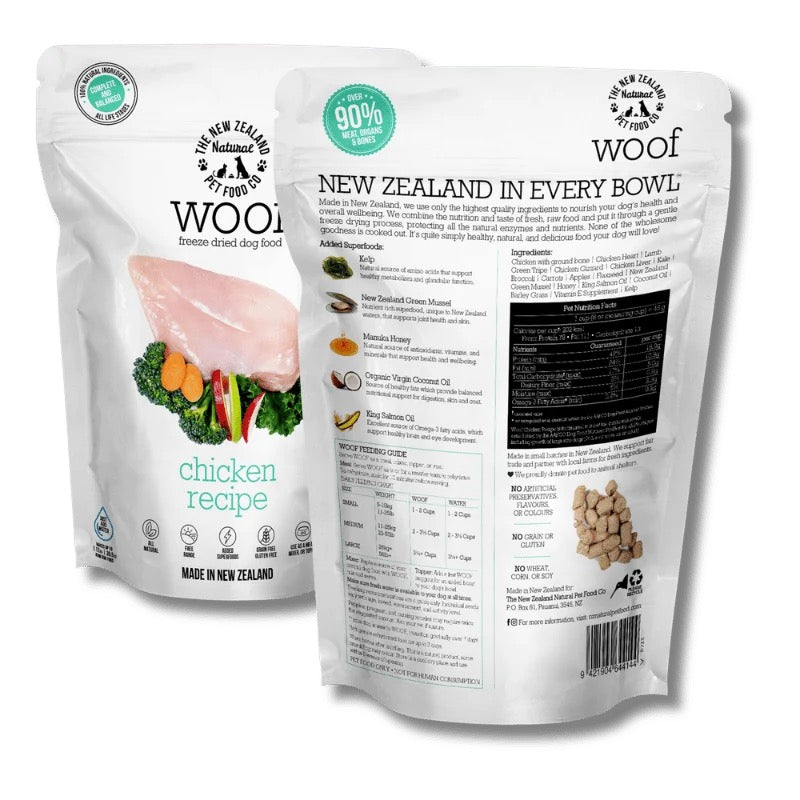 NZ Natural Pet Food Co - Freeze Dried - Food - Woof - Chicken