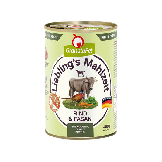 Liebling's Mahlzeit Dog Wet Food - Beef & Pheasant 400g