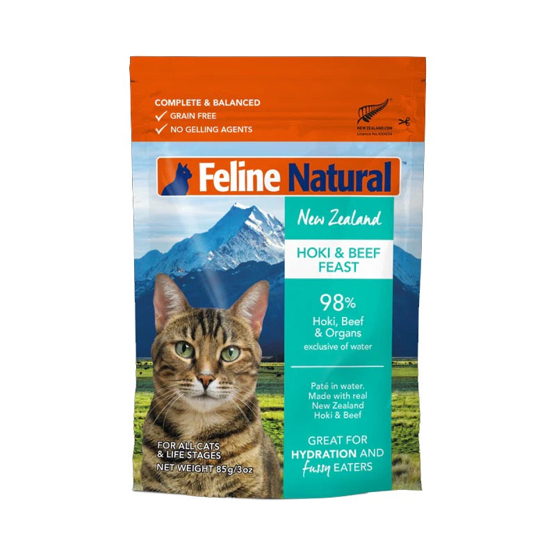 Feline Natural - Hoki & Beef Feast Pouch 85g