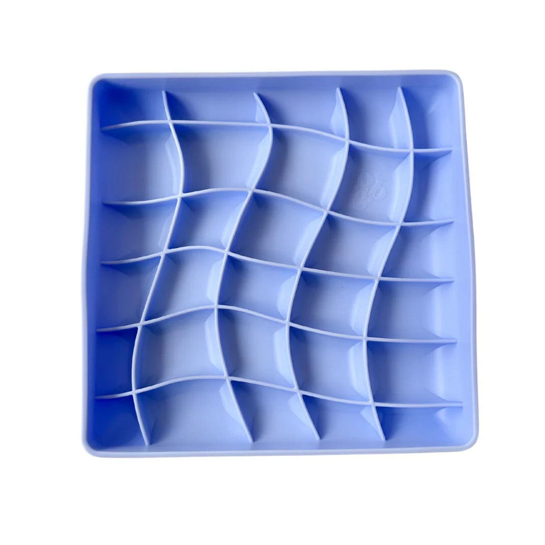 OLLIE B. GOOD wavies slow feeder bowl | cornflower