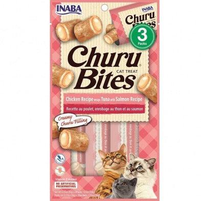 INABA Churu Bites CAT Chicken Wrap Tuna/Salmon 3pk