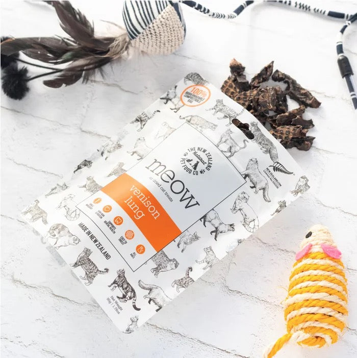 NZ Natural Pet Food Co - Air Dried - Treats - Meow - Venison Lung - 50g