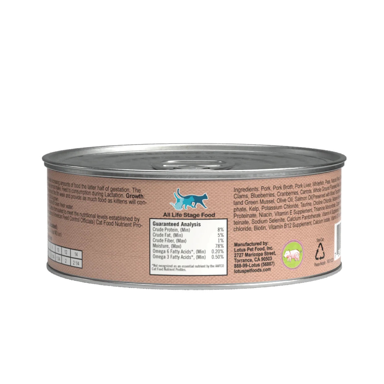 Lotus - Cat - Grain Free - Pate - Pork - 5.3oz