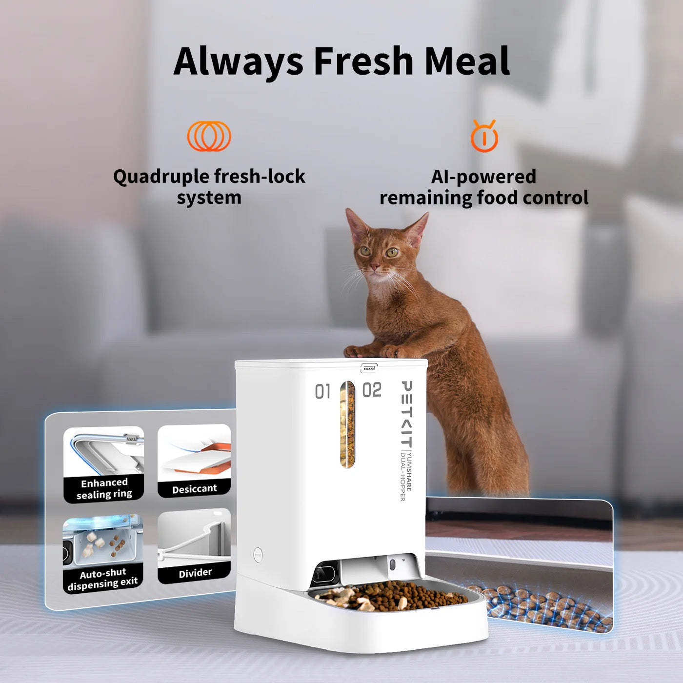 PETKIT YumShare Dual-hopper Automatic Pet Feeder