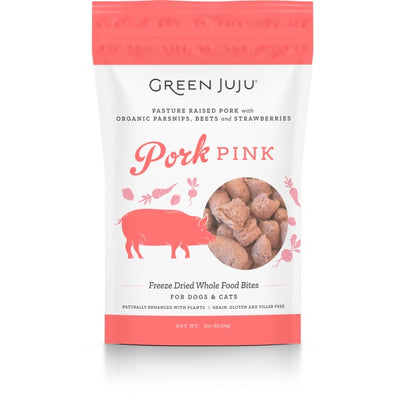 Green Juju Dog/Cat FD Whole Food Bites Pork Pink 3 oz