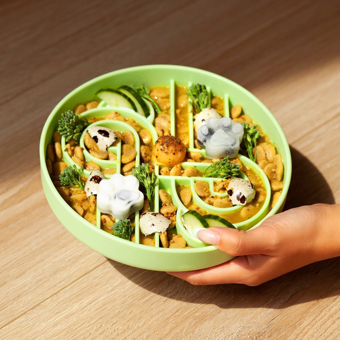OLLIE B. GOOD zoomies slow feeder bowl | honeydew