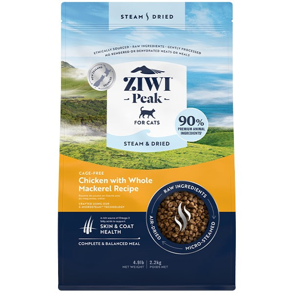 ZIWI Peak Cat Steam-Dried Chicken with Whole Mackerel Recipe