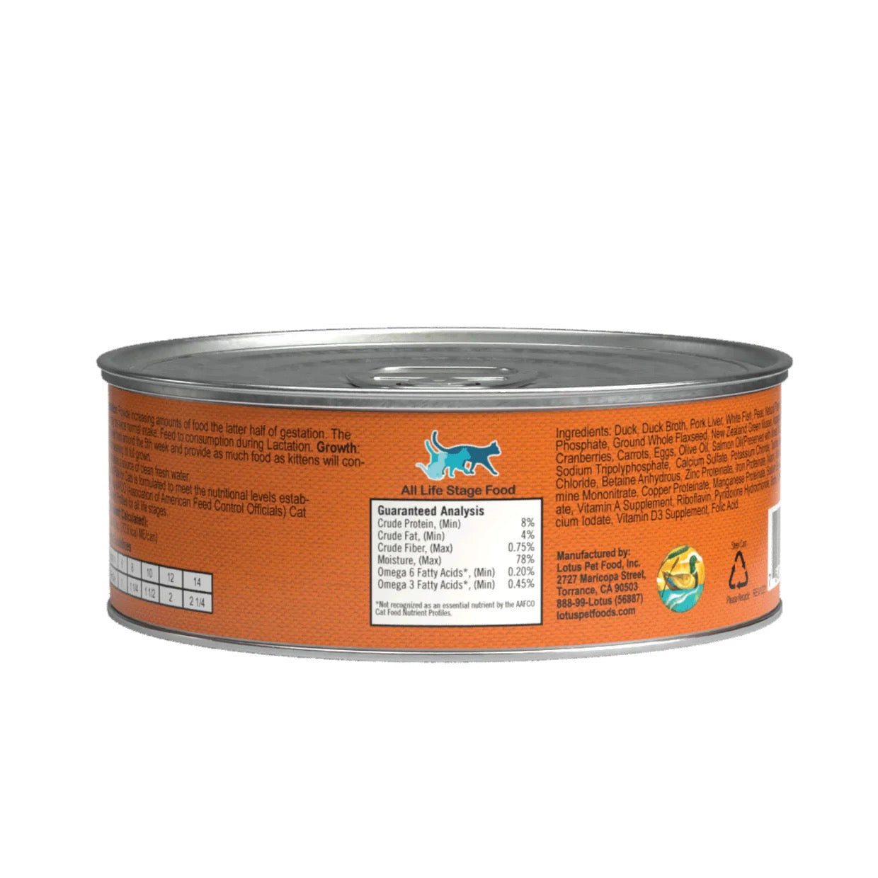 Lotus - Cat - Grain Free - Pate - Duck - 5.3oz