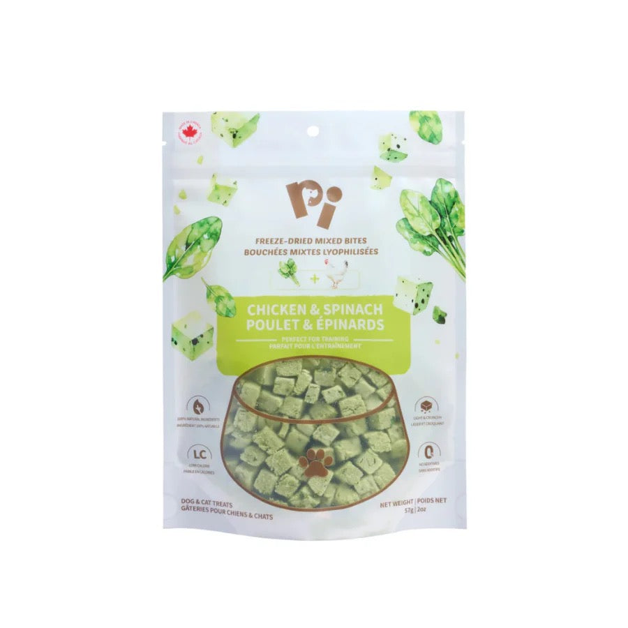 PI Pet Food – Freeze-Dried Mixed Bites Chicken & Spinach 57g