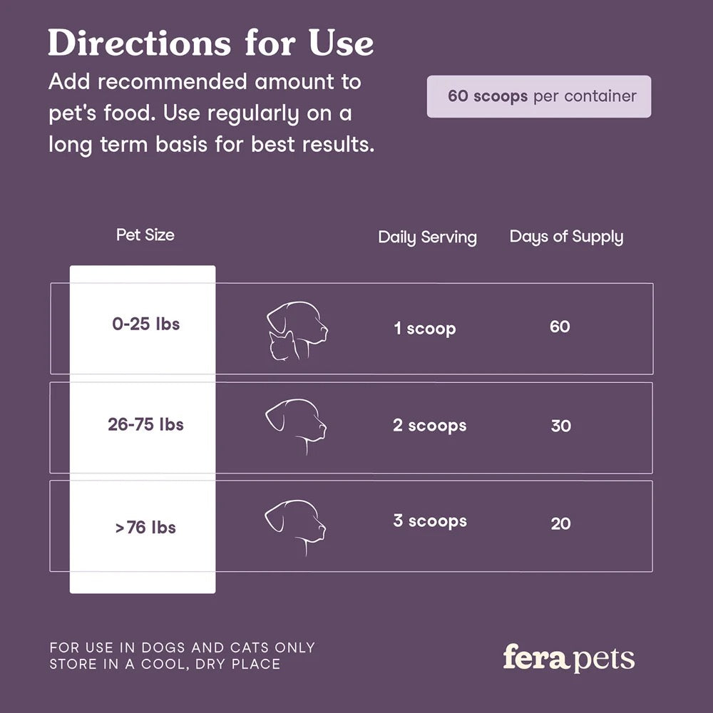 Fera Pets – Calming Support for Dogs & Cats, Powder – 60 Servings
