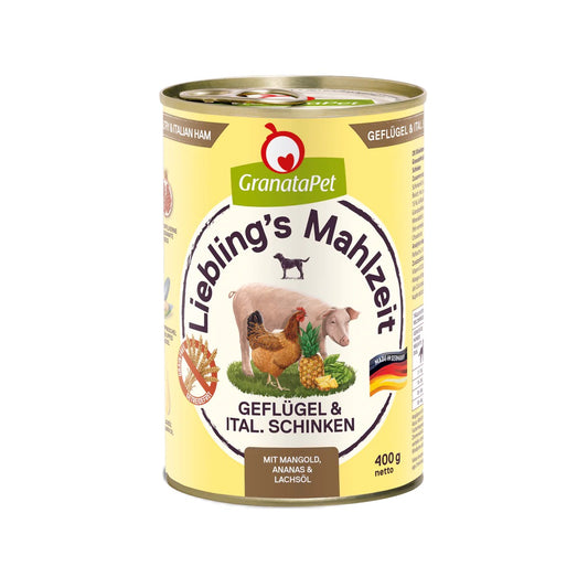 Liebling's Mahlzeit Dog Wet Food - Poultry & Italian ham 400g