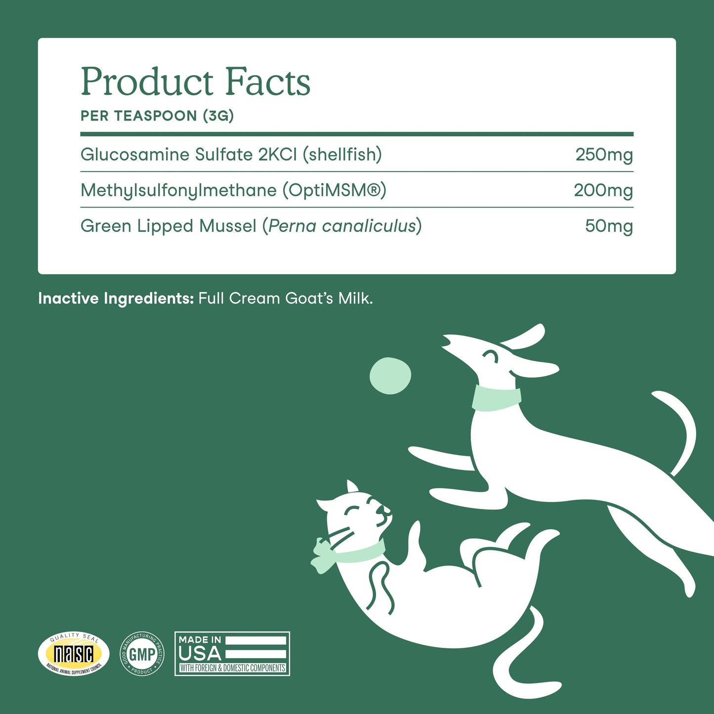 Fera Pets – Hip + Joint Goat Milk - For Cats + Dogs - 180g