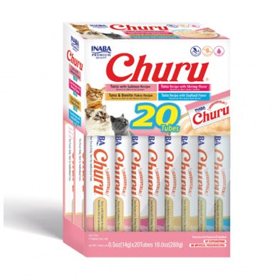 INABA CAT Churu Puree Seafood Var BOX 20pk