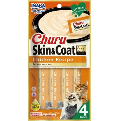 INABA CAT Churu Puree Skin&Coat Chicken 4pk