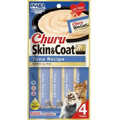 INABA CAT Churu Puree Skin&Coat Tuna 4pk