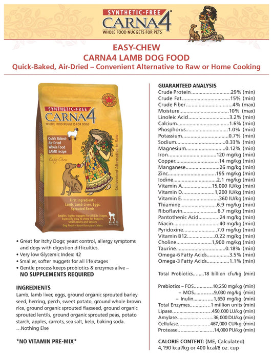 Carna4 - Dog - Lamb Formula - Easy Chew
