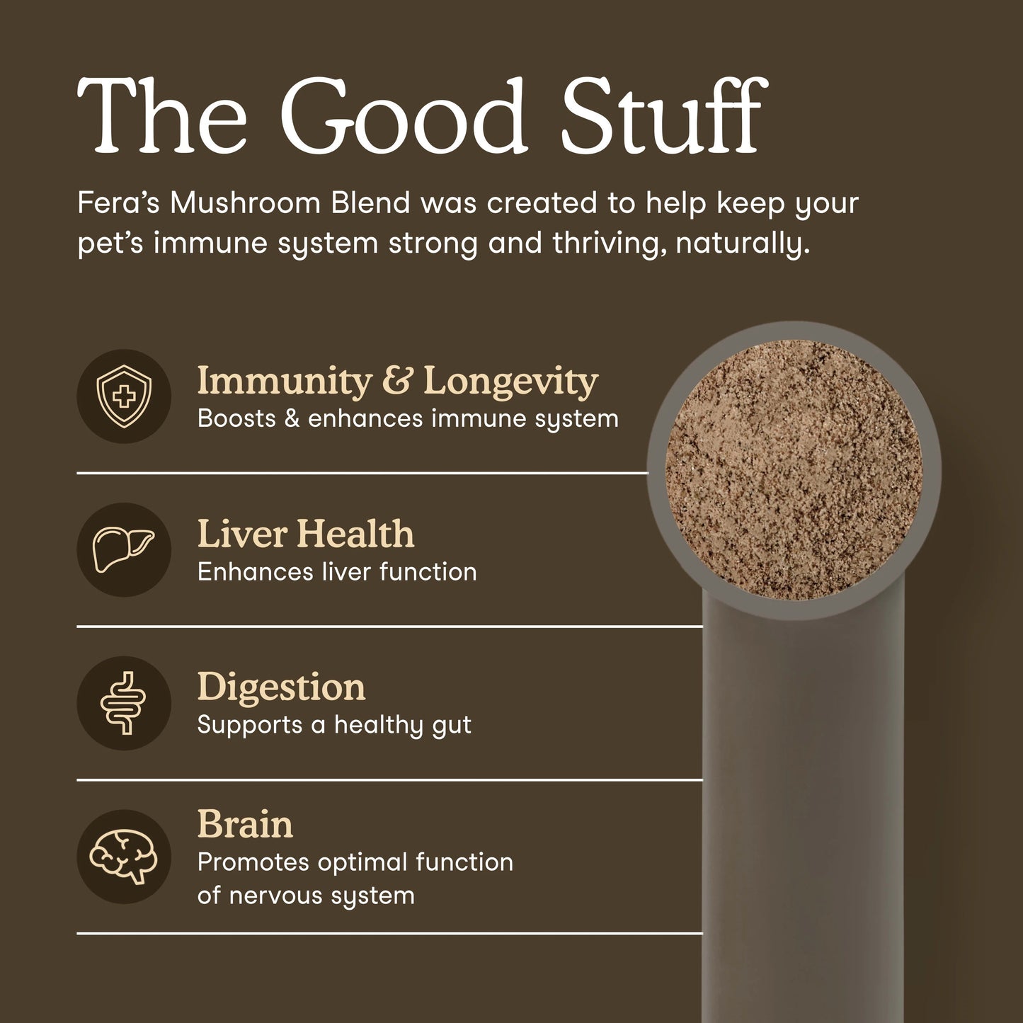 Fera Pets – Organic Mushrooms Immune Support for Dogs & Cats, Powder – 120 Servings
