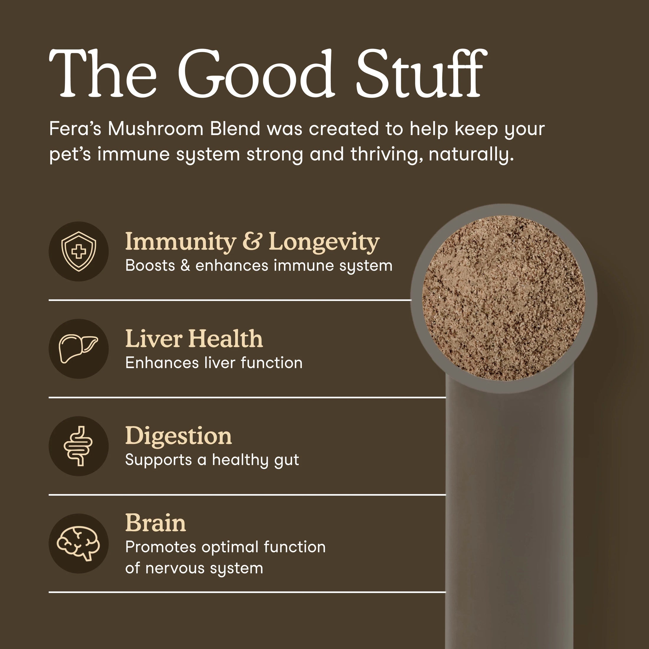 Fera Pets – Organic Mushrooms Immune Support for Dogs & Cats, Powder – 120 Servings