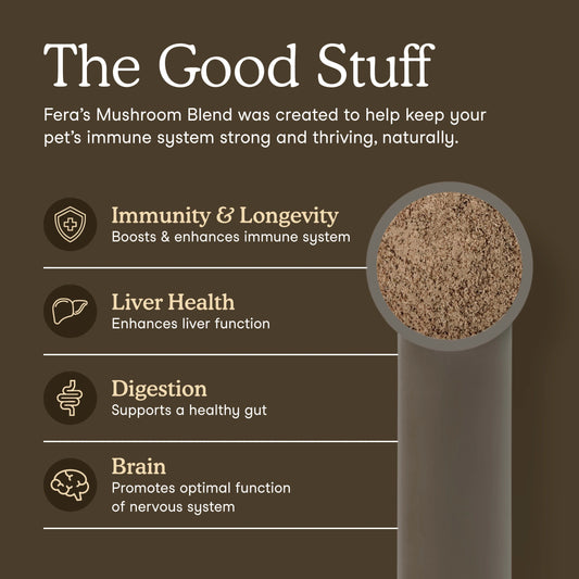 Fera Pets – Organic Mushrooms Immune Support for Dogs & Cats, Powder – 120 Servings