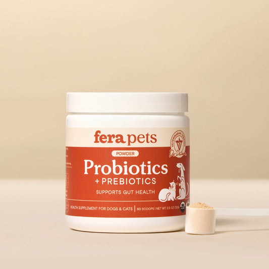 Fera Pets – Organic Probiotics with Prebiotics for Dogs & Cats, Powder – 60 Servings