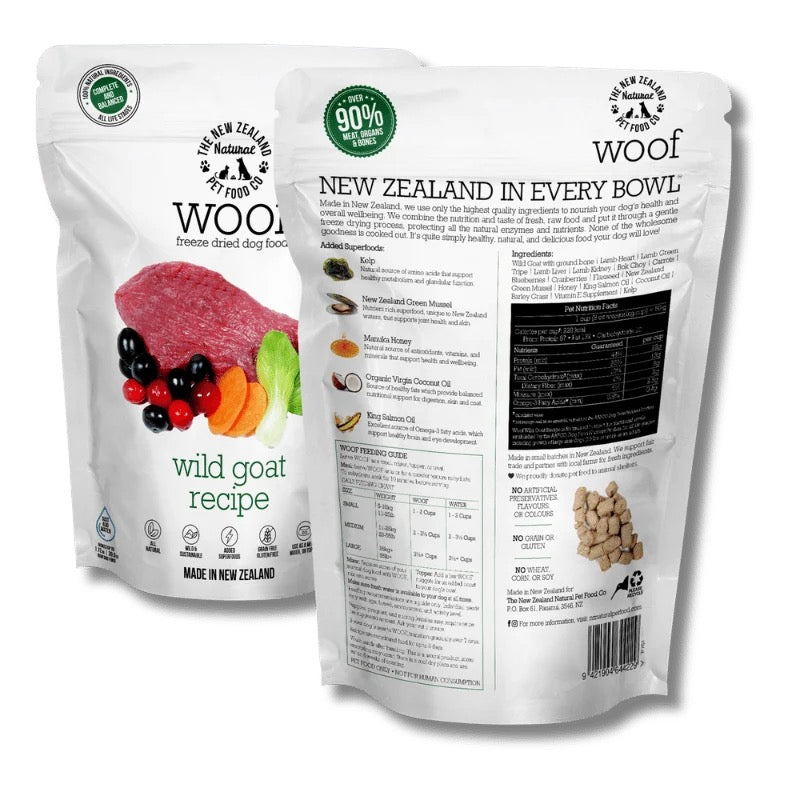 NZ Natural Pet Food Co - Freeze Dried - Food - Woof - Wild Goat