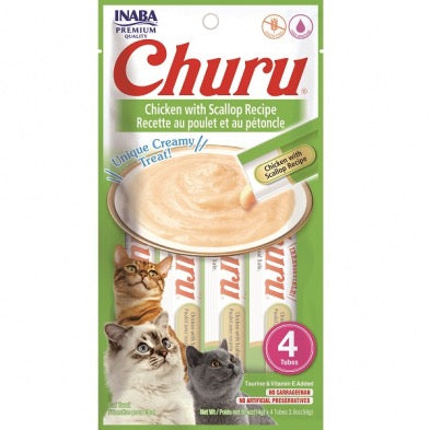 INABA Cat Churu Puree Chicken with Scallop 4pk