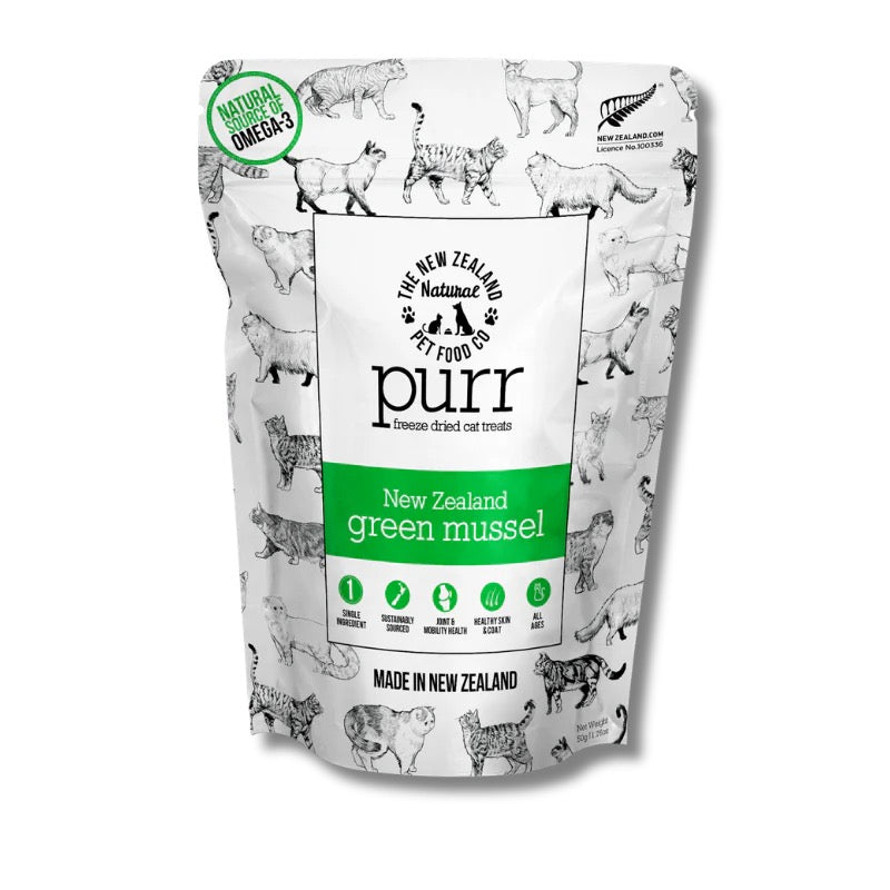 NZ Natural Pet Food Co - Freeze Dried - Treats - Purr - Green Lipped Mussels Treats 50g
