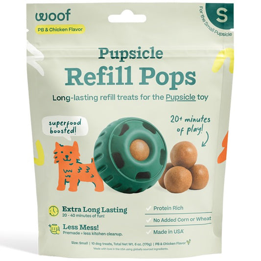 Woof Pet Dog Pupsicle Pops Chicken & Peanut Butter Small