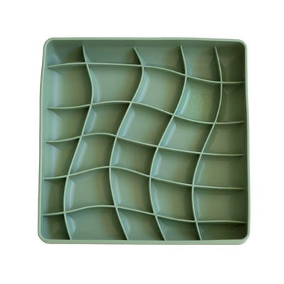 OLLIE B. GOOD wavies slow feeder bowl | artichoke
