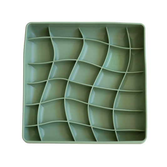 OLLIE B. GOOD wavies slow feeder bowl | artichoke