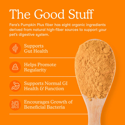 Fera Pets – Organic Pumpkin Plus for Gut Support for Dogs & Cats, Powder – 90 Servings