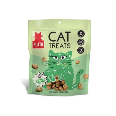 PLATO Air-Dried Cat Treats Chicken with Catnip 2.5oz/71g