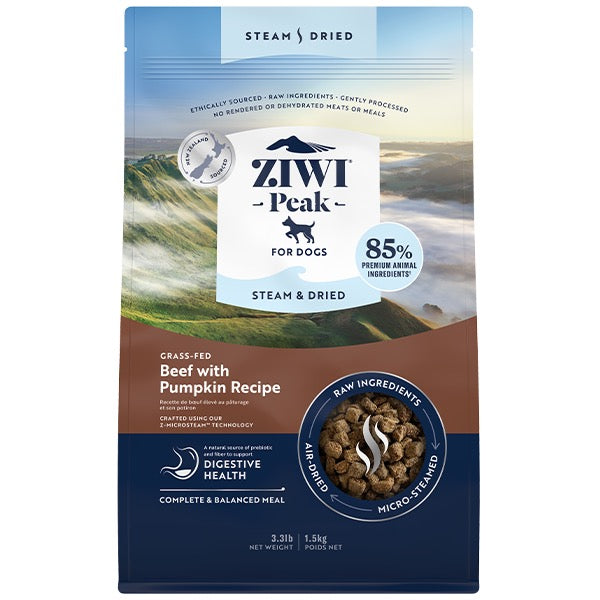 ZIWI Peak Dog Steam-Dried Beef with Pumpkin Recipe