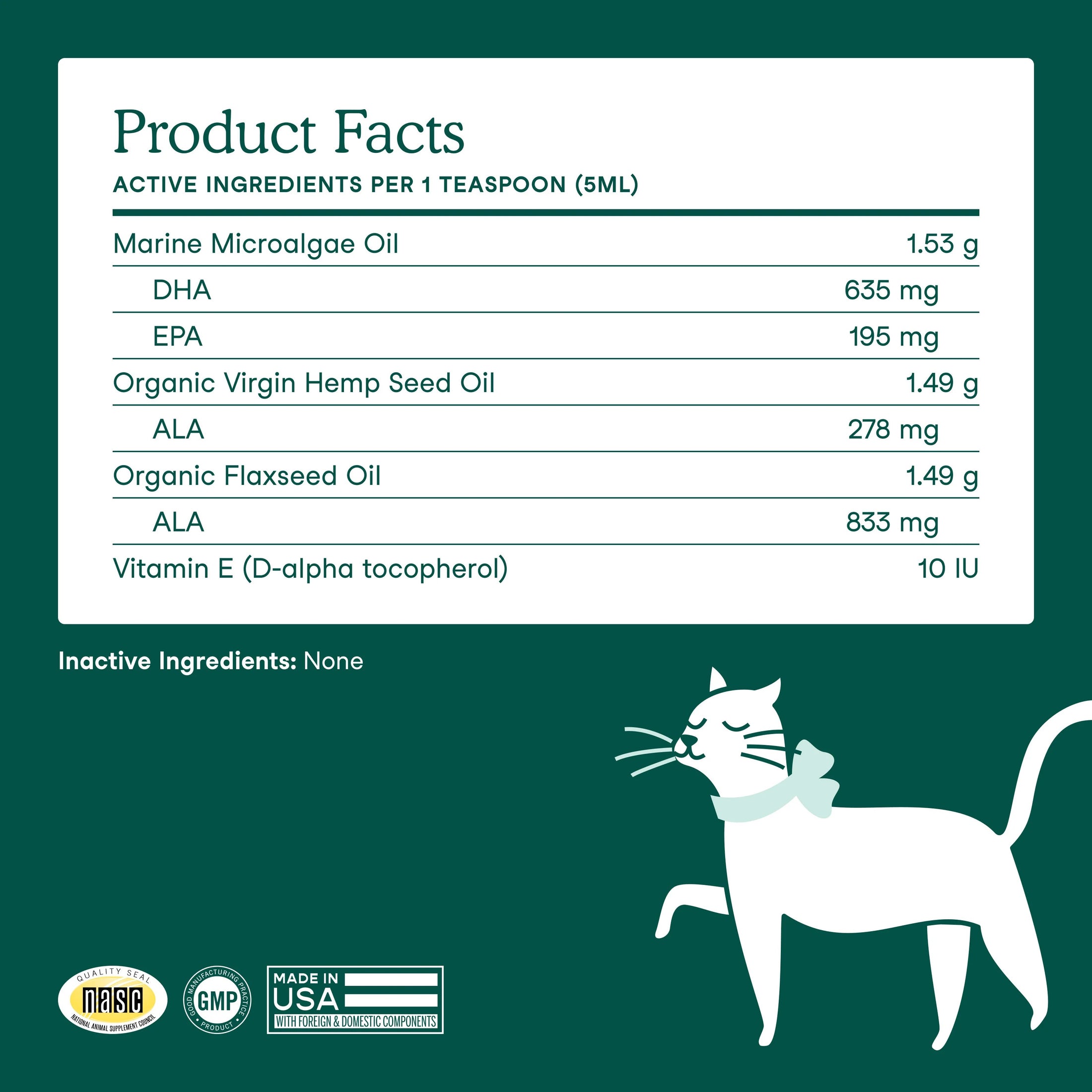 Fera Pets – Vegan Omega-3s Algae Oil for Dogs & Cats, Liquid – 8oz