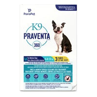 K9 Praventa 360 Flea & Tick Treatment - Medium Dogs 4.6 kg to 11 kg - 3 Tubes