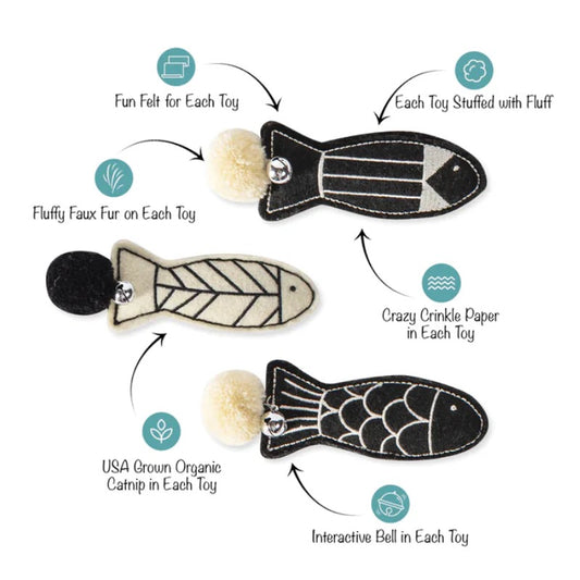 Fringe Studio - Off The Scales Cat Toy Mini Set of 3