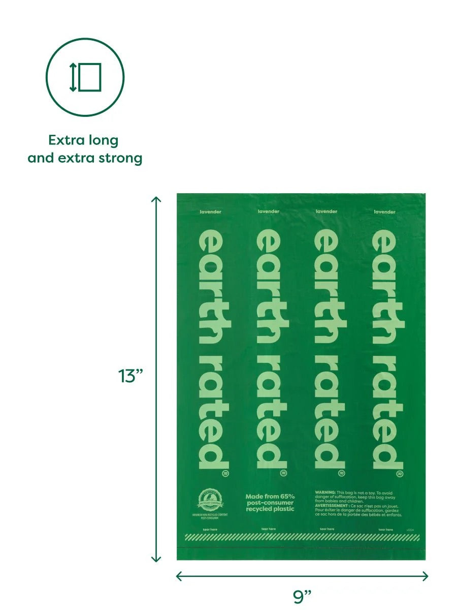 Earth Rated Dog Poop Bags on Refill Rolls 120 bags